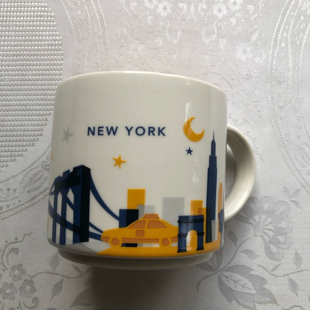 Starbucks 2013 New York Skyline Mug Cup White/Yellow You Are Here Collection